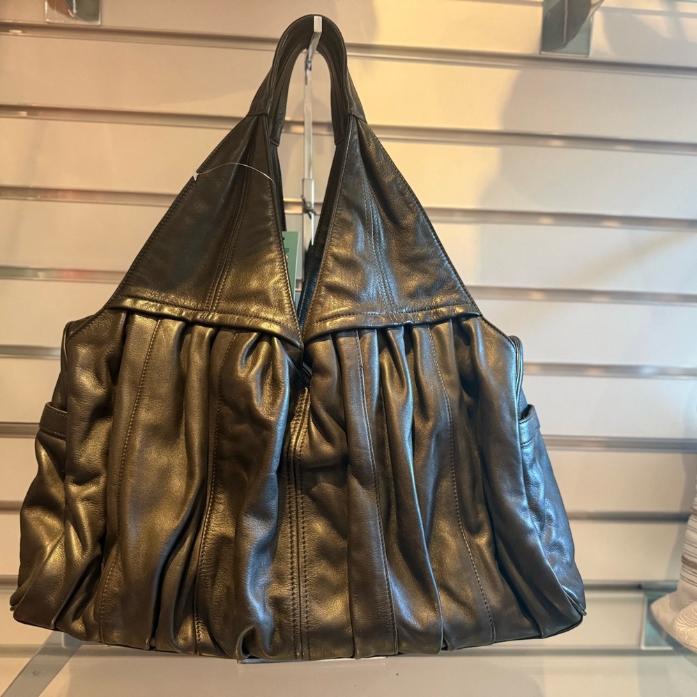 NWT Aqua Madonna Genuine Leather Satchel - designer direct - Picture 2 of 6